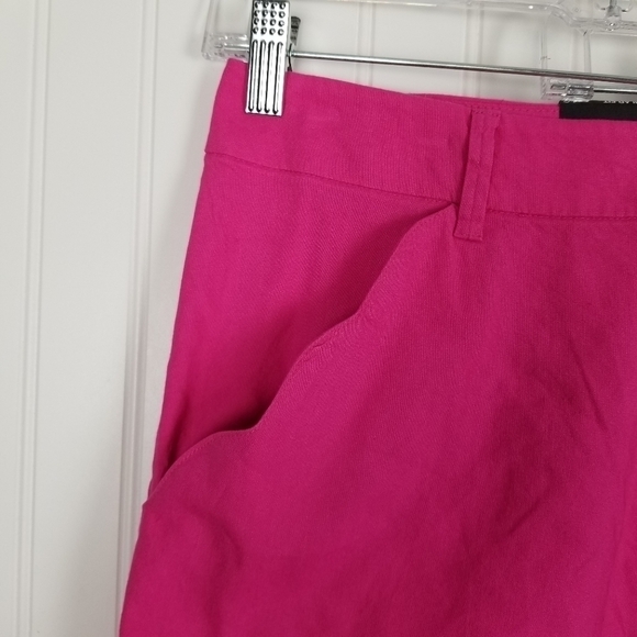 INC NWT Shorts Linen Blend Scallop Hem Regular Fit Women's Size 16 Intense Pink - Picture 5 of 12